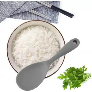 Burcummm Silikon Kısa Pilav Kaşığı Gri