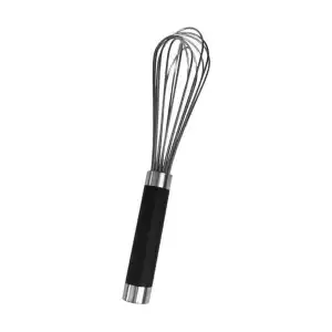 Siyah Silikon Saplı Metal Paslanmaz Çırpıcı 28 cm.
