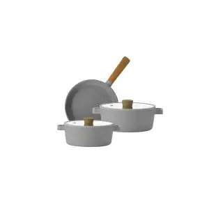 Fika 5 Parça Tencere ve Tava Seti Gri
