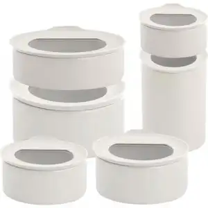 Fika One 6 lı Seramik Saklama Kabı Seti Buz Beyaz