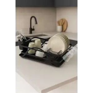 Bianka Bulaşık Sepeti Alüminyum Siyah