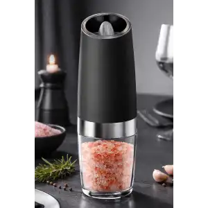 Gravity Paslanmaz Çelik Otomatik Tuz & Karabiber Öğütücü Pilli - Siyah