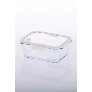 Fika Glace Vakumlu Cam Saklama Kabı 1200 Ml Bej