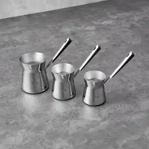 Galata 3 Parça Çelik Cezve Seti Siyah