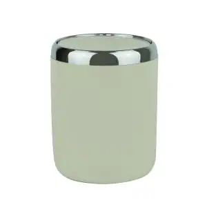 Lima Döner Kapaklı Banyo Mutfak Ofis Çöp Kovası Krom Dekorlu Bej 6 Lt