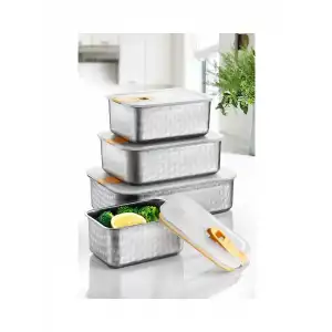 Perfect Seal Paslanmaz Çelik Saklama Kabı 4 Lü Set