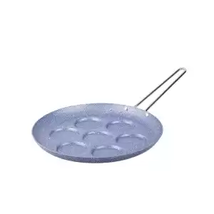 Gri Mavi Renk Granit Pankek Tavası 28CM -7 Bölmeli (Çelik Kulp)