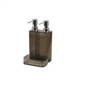 Viva 2 li Süngerlikli Mutfak Sıvı Sabunluk Siyah Şeffaf