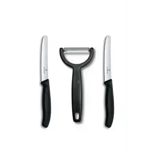 Yeni Seri 3 lü Siyah Sapan Soyacak ve 11 cm Bıçak Set