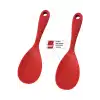 Burcummm 2 Adet Silikon Sert Uçlu Kısa Pilav Kaşığı Kırmızı