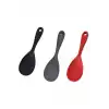 Burcummm 3 Adet Silikon Sert Uçlu Kısa Pilav Kaşığı Siyah & Gri & Kırmızı