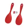Burcummm 3 Adet Silikon Sert Uçlu Kısa Pilav Kaşığı Siyah & Gri & Kırmızı