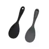 Burcummm 2 Adet Silikon Sert Uçlu Kısa Pilav Kaşığı Siyah & Gri