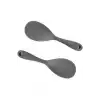 Burcummm 2 Adet Silikon Sert Uçlu Kısa Pilav Kaşığı Gri