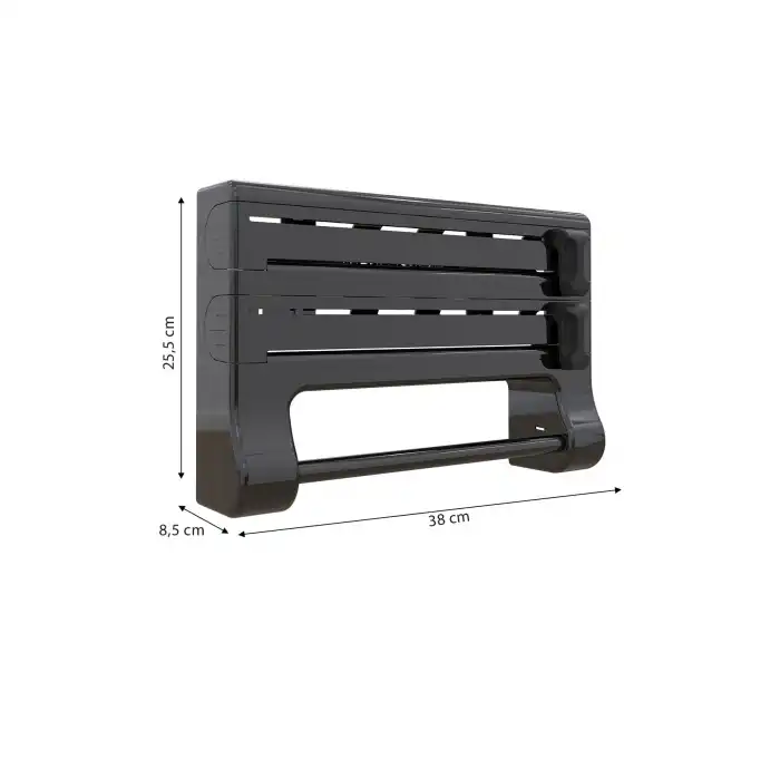 Mutfak Folyo ve Havlu Tutucusu Siyah