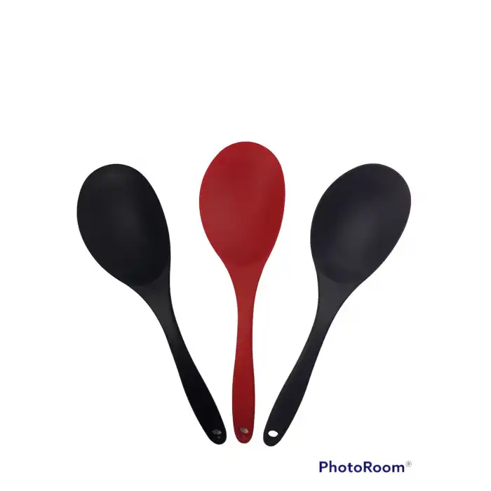 Burcummm Silikon Büyük Yemek Kaşığı Siyah