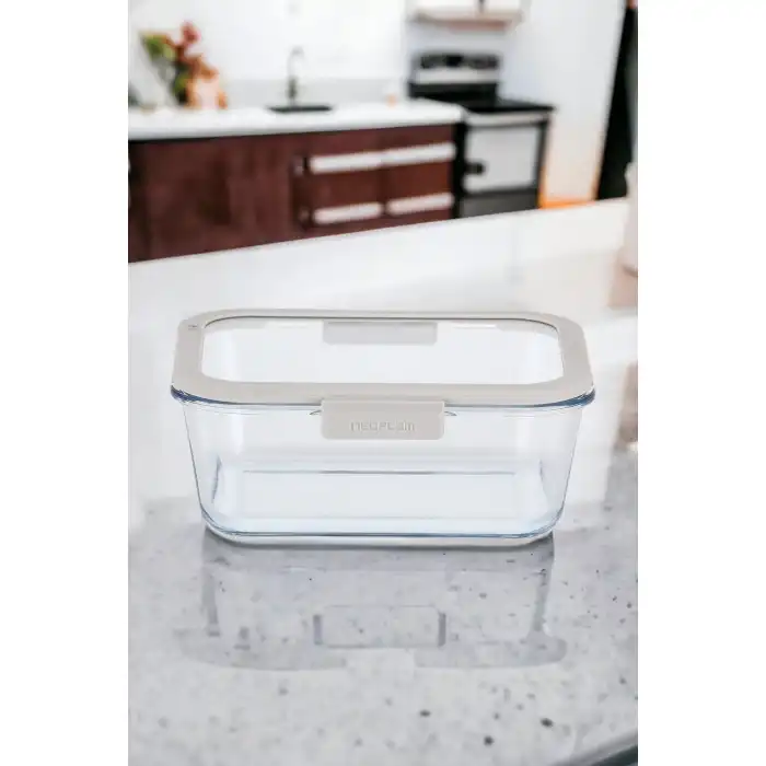 Fika Glace Cam Saklama Kabı 1200 ml. Bej