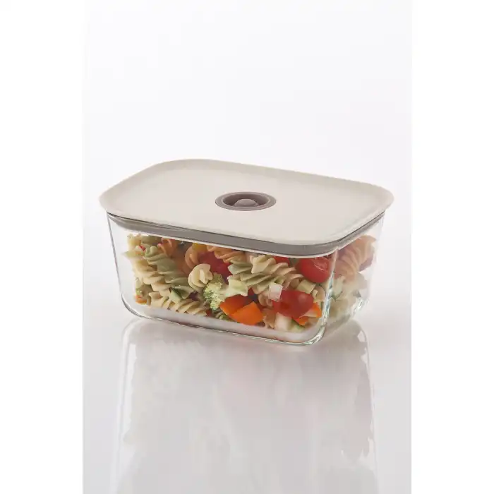 Fika Clik Dikdörtgen Saklama Kabı 1380 ml. Bej