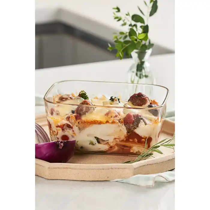 Fika Clik Dikdörtgen Saklama Kabı 1380 ml. Bej