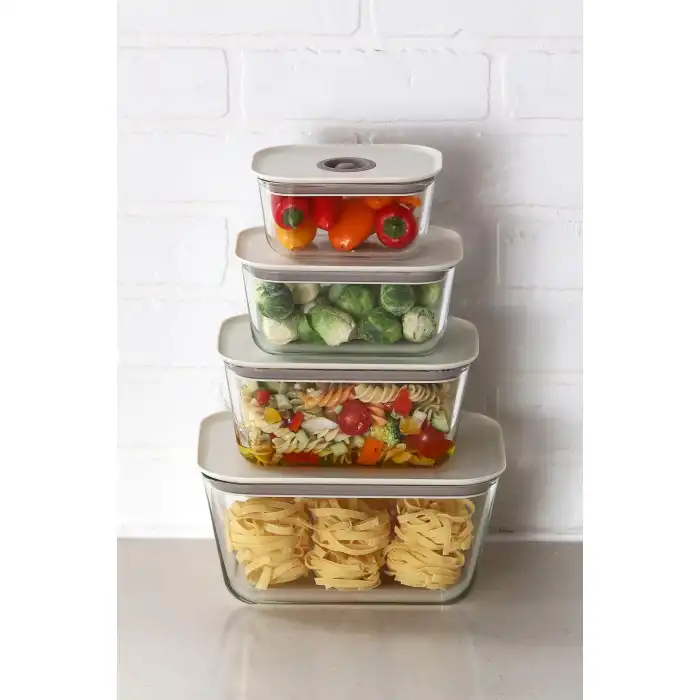 Fika Clik Dikdörtgen Saklama Kabı 1380 ml. Bej