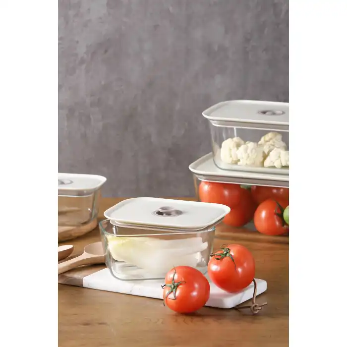 Fika Clik Dikdörtgen Saklama Kabı 800 ml. Bej