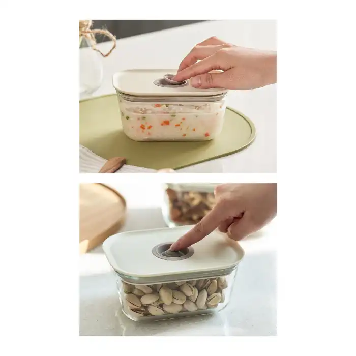 Fika Clik Dikdörtgen Saklama Kabı 470 ml. Bej