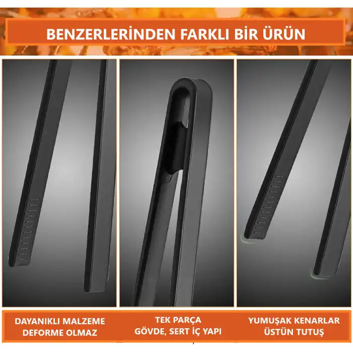 Burcummm Silikon İnce Siyah Maşa