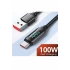100 W USB-Type-C Uyumlu Dijital Ekran Hızlı Şarj Kablosu 1 Metre