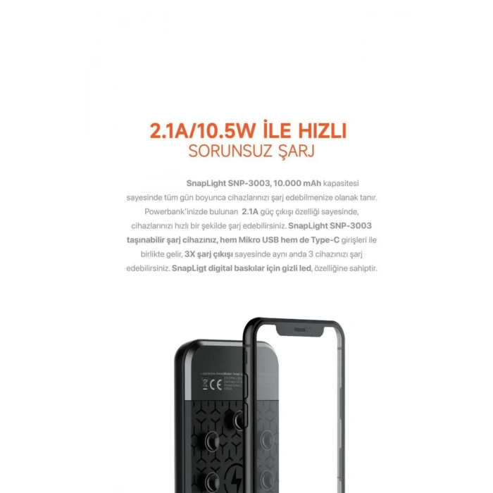 10.000 Mah Vakumlu Wireless Powerbank Dahili Çoklu Kablo 3in1 Kablolu ve Kablosuz