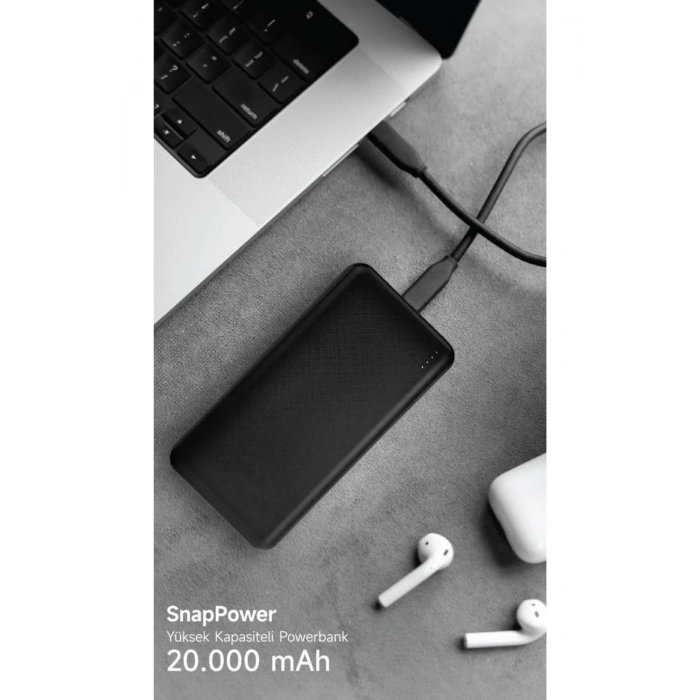 20.000 MAH Powerbank 2 USB Çıkışlı 1 Type-C Girişli