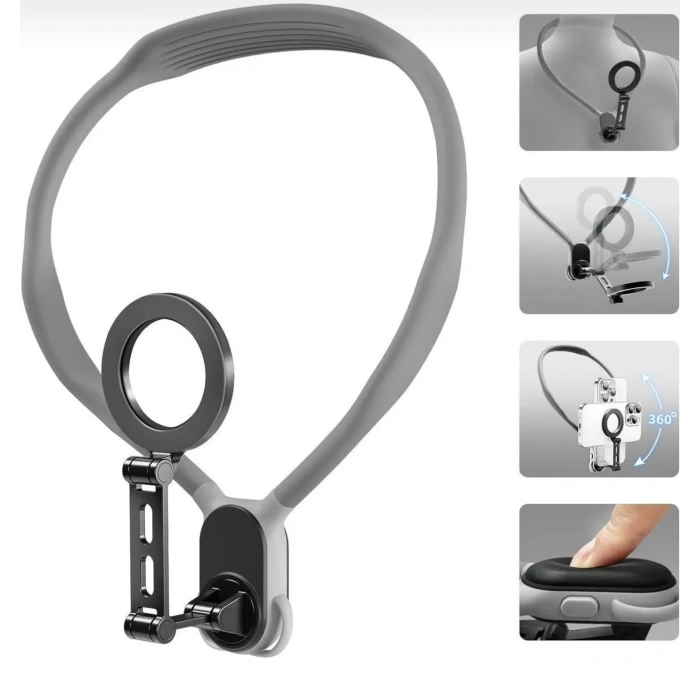 360 Derece Ayarlanabilir Magsafe Özellikli Boyun Askılı Telefon Tutucu
