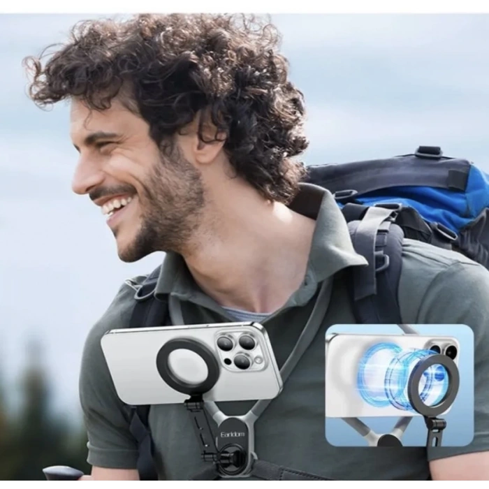 360 Derece Ayarlanabilir Magsafe Özellikli Boyun Askılı Telefon Tutucu