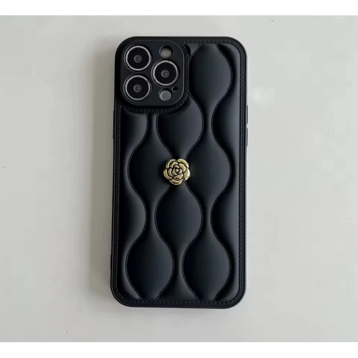 APPLE IPHONE UYUMLU DERİ ROSE TASARIMLI KILIF