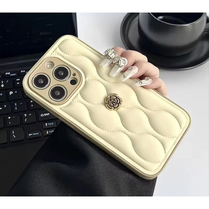 APPLE IPHONE UYUMLU DERİ ROSE TASARIMLI KILIF
