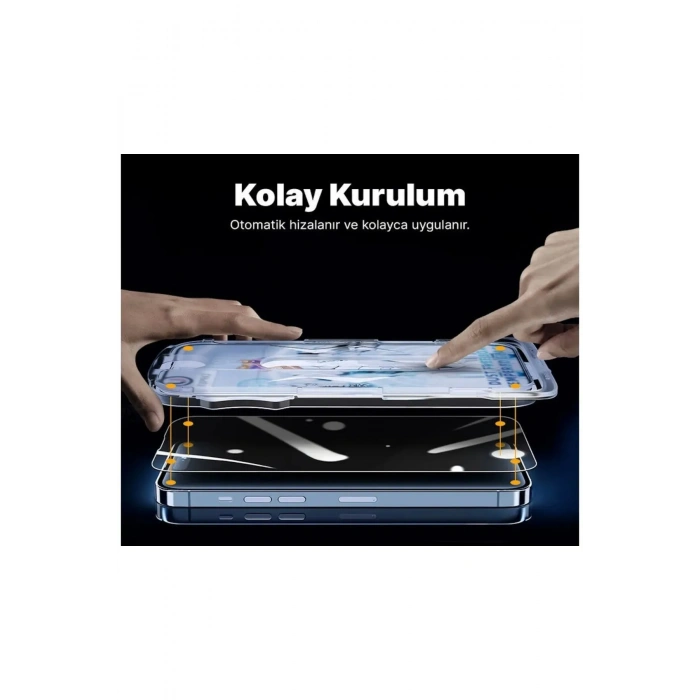 Apple Iphone Uyumlu Kolay Takma Aparatlı Cam Ekran Koruyucu