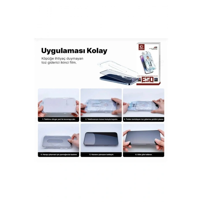 Apple Iphone Uyumlu Kolay Takma Aparatlı Cam Ekran Koruyucu