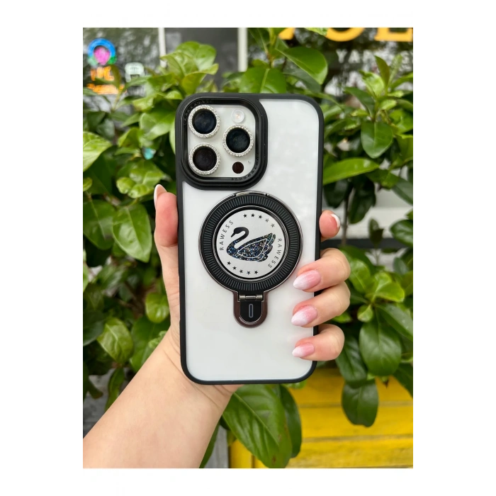 Apple Iphone Uyumlu Magsafe ve Stand Özellikli Swan Silikon Kılıf