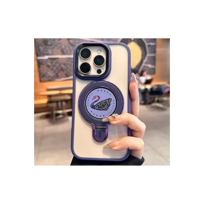 Apple Iphone Uyumlu Magsafe ve Stand Özellikli Swan Silikon Kılıf