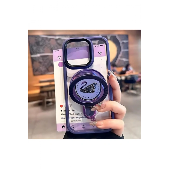 Apple Iphone Uyumlu Magsafe ve Stand Özellikli Swan Silikon Kılıf