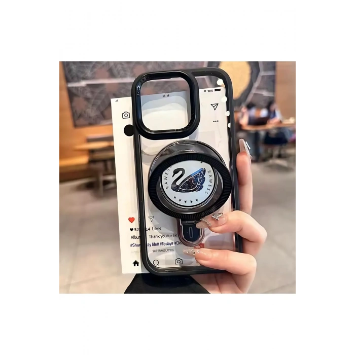 Apple Iphone Uyumlu Magsafe ve Stand Özellikli Swan Silikon Kılıf