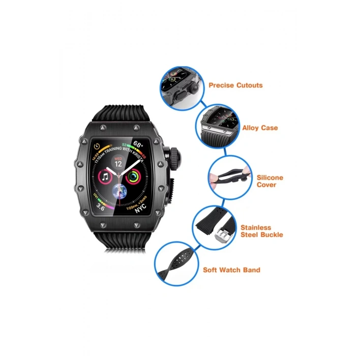 Apple Watch Uyumlu 40 Mm Safiano Loop Kasa Ve Kordon