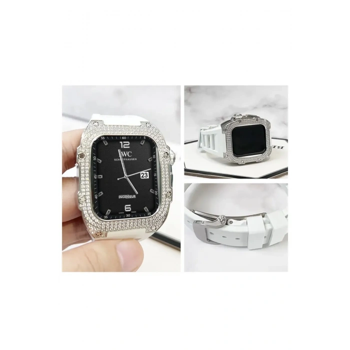 Apple Watch Uyumlu Diamond Belize 45mm Kasa ve Kordon