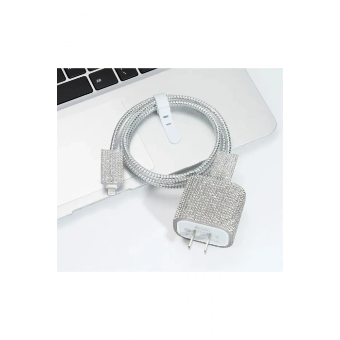 Apple Watch Uyumlu Diamond Taşlı Kablo Koruyucu Set