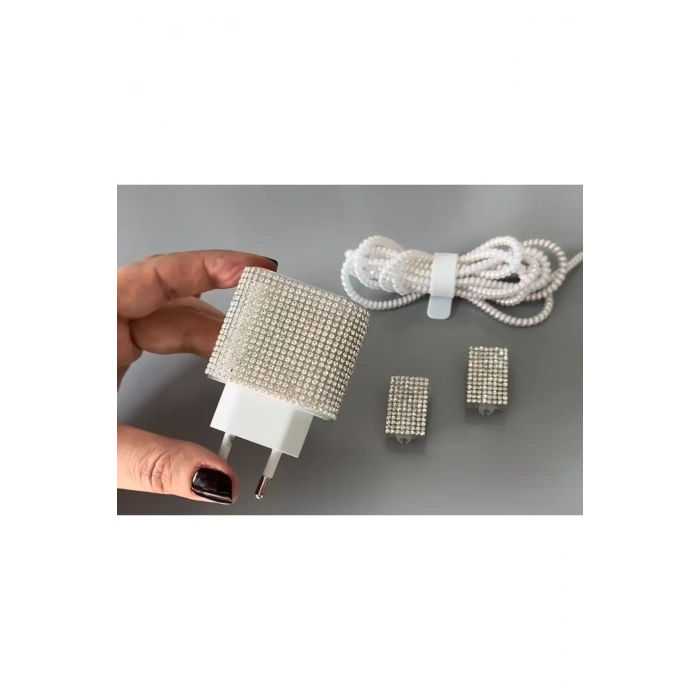 Apple Watch Uyumlu Diamond Taşlı Kablo Koruyucu Set