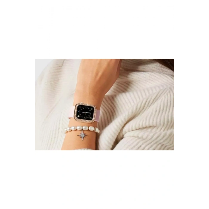 Apple Watch Uyumlu Diamond Taşlı Koruma Çerçevesi