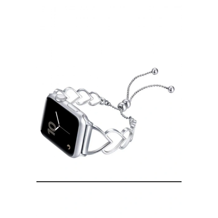 Apple Watch Uyumlu Şık Metal Kalpli Kordon