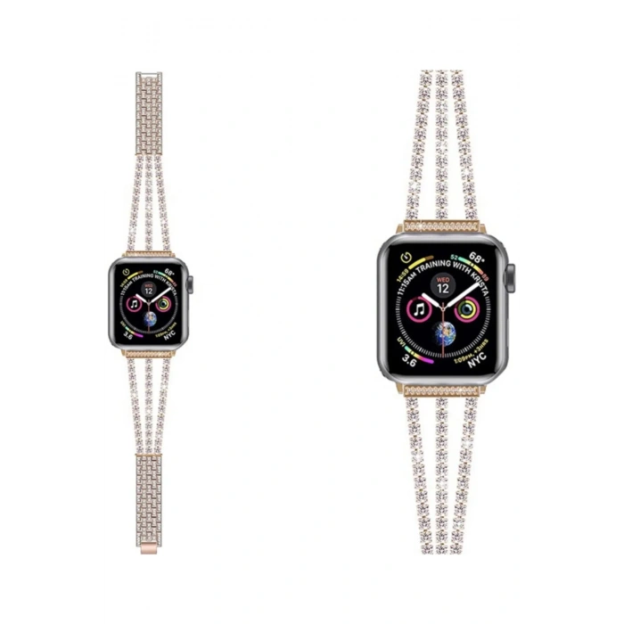 Apple Watch Uyumlu Taşlı Metal Kordon