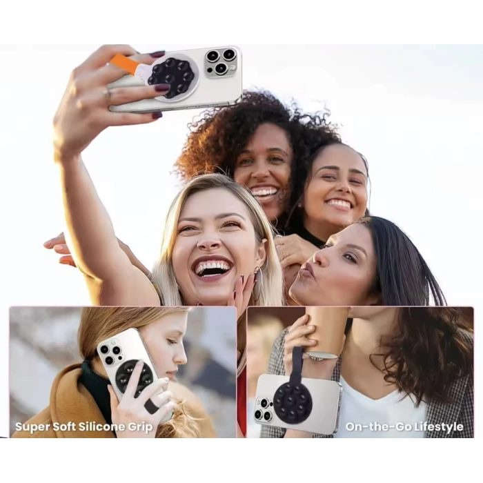 Yapışkanlı Çok Özellikli Vakumlu Telefon Tutucu
