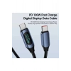 100 W Type-C To Type-C Uyumlu Dijital Ekran Hızlı Şarj Kablosu 1 Metre