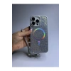 Apple Iphone Uyumlu Magsafe Özellikli Lüks Taşlı Glamour Set Kapak